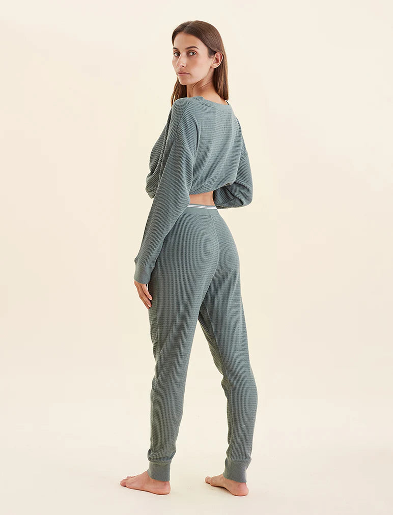 Papinelle - Super Soft Waffle Exposed Elastic Jogger
