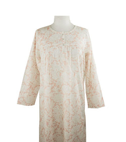 French Country -  French Toile Long Sleeve  Nightie | Pink