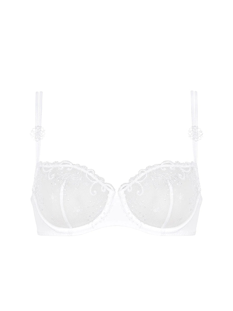 Simone Perele Delice Two-part Full-cup Sheer Plunge Bra In Blush Simone Perele Delice Two-part Full-cup Sheer Plunge Bra In Blush