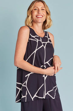 Tani -  Grace Swing Tank | Navy Marble