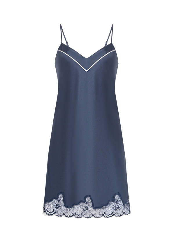 Simone Perele - Nocturne Silk Chemise | Cinder Blue