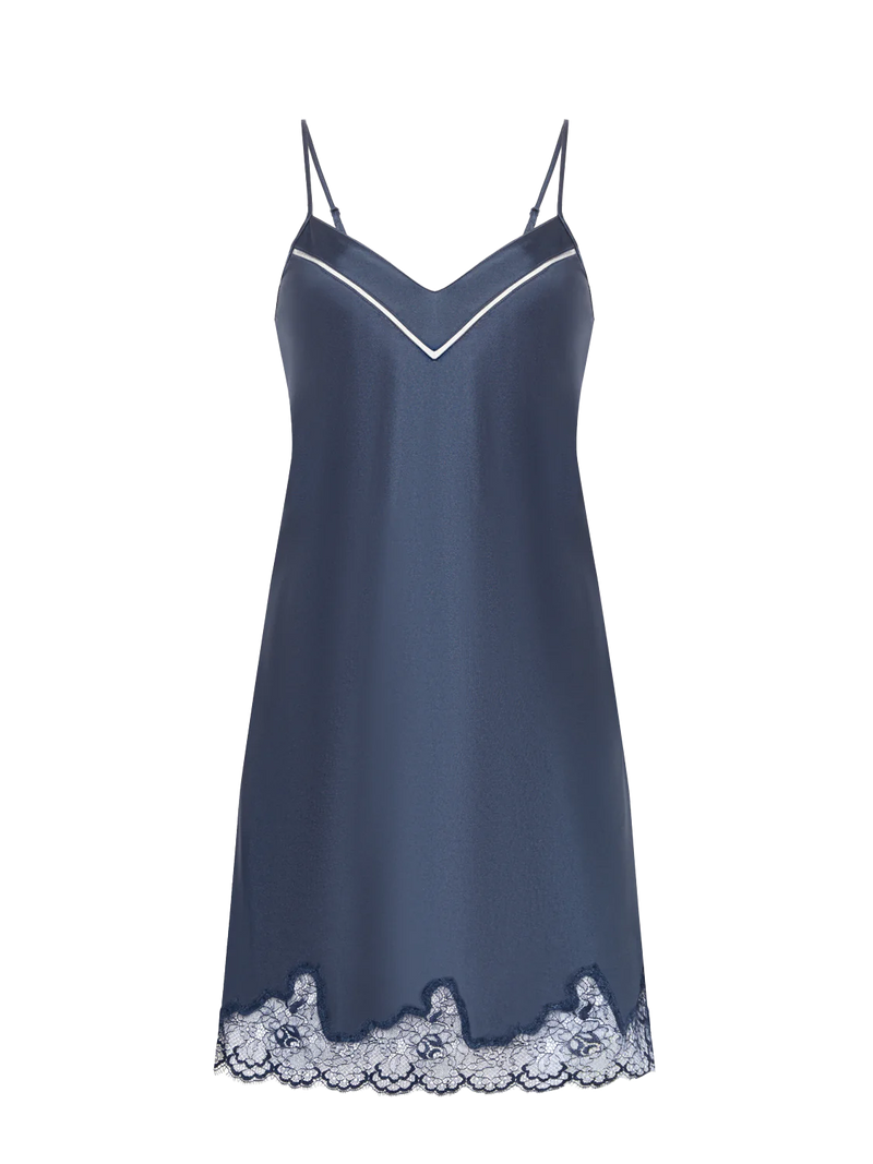 Simone Perele - Nocturne Silk Chemise | Cinder Blue