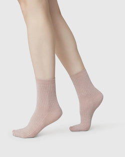 Swedish Stockings - Stella Shimmer Socks | Dusty Rose