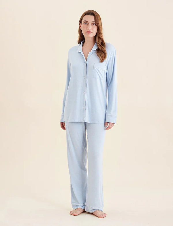 Papinelle - Kate Model Soft Full Length PJ Set | Winter Blue