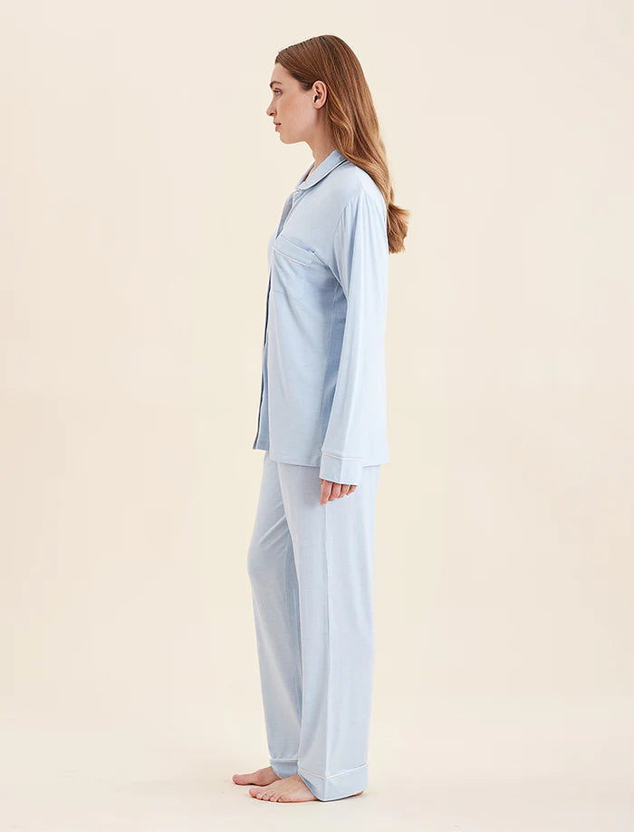 Papinelle - Kate Model Soft Full Length PJ Set | Winter Blue