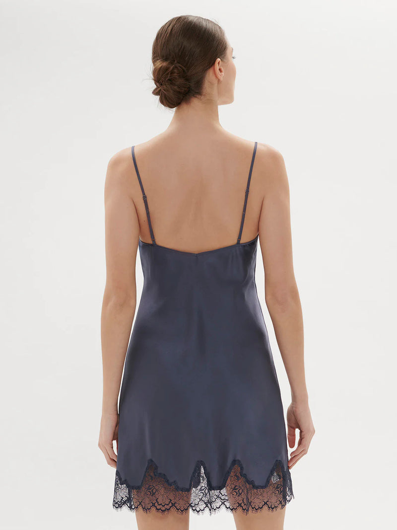 Simone Perele - Nocturne Silk Chemise | Cinder Blue