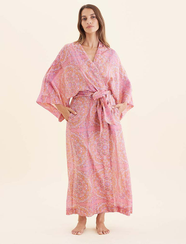 Papinelle - Ines Kimono Maxi Robe | French Rose