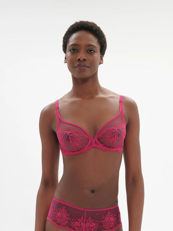 Simone Perele - Intrigue Full Cup Plunge Bra | Disco Pink