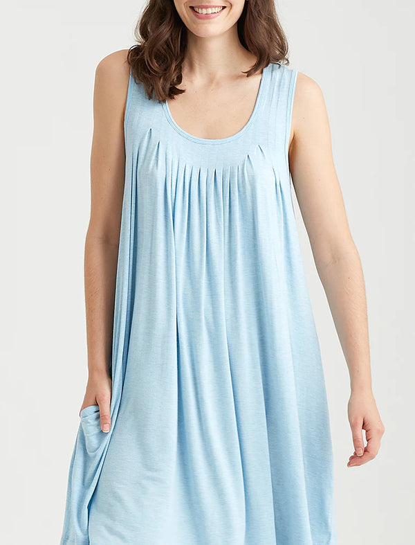 Papinelle - Kate Modal Soft Pleat Front Curved Nightie | Powder Blue