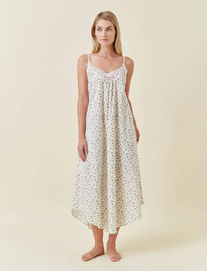 Papinelle - Swiss Dot Lace Front Maxi Nightie