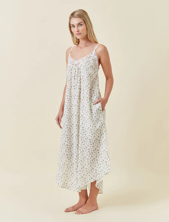 Papinelle - Swiss Dot Lace Front Maxi Nightie