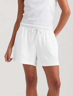 Papinelle - Ashley Textured Cotton Oversized Boxer Short | White