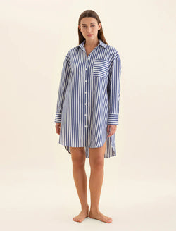 Papinelle - Cotton Stripe Shirting Nightshirt | Stripe