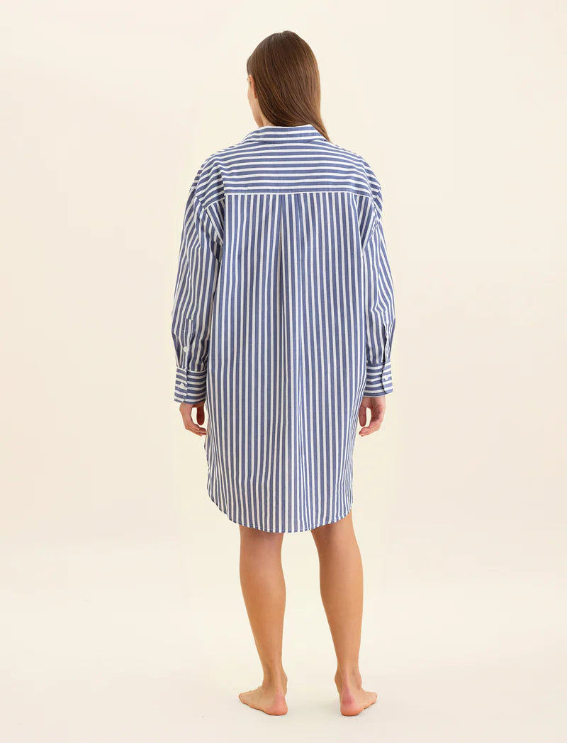 Papinelle - Cotton Stripe Shirting Nightshirt | Stripe