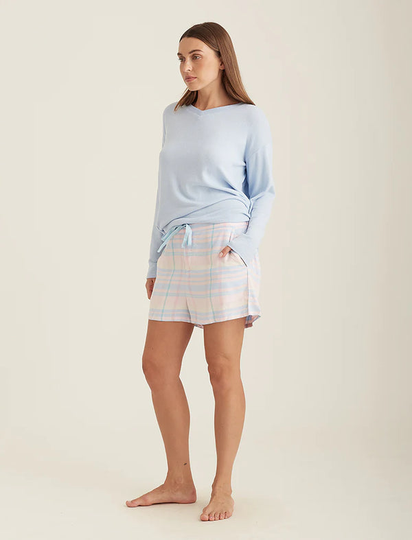 Papinelle - Feather Soft Crew Neck LS Top | Crystal Blue