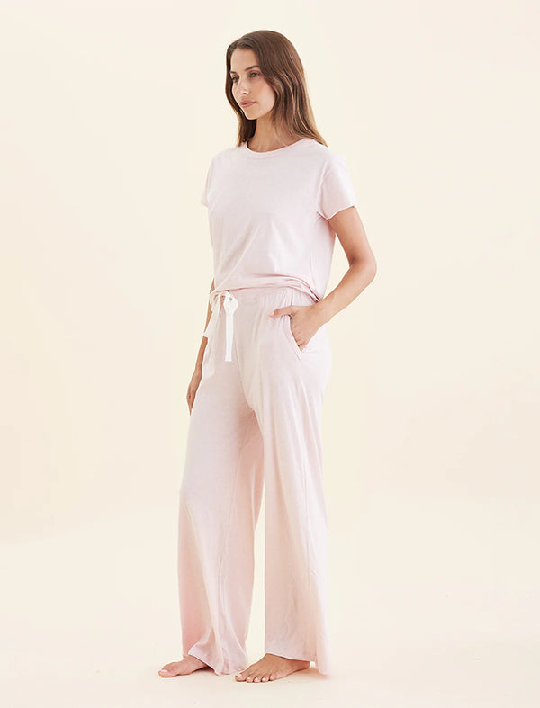 Papinelle - Jada Organic Cotton Wide Leg Pant | Papinelle Pink