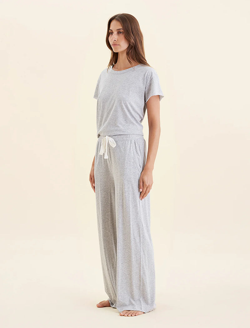 Papinelle - Jada Organic Cotton Wide Leg Pant |Grey Marle