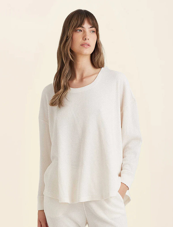 Papinelle - Super Soft Waffle LS Relaxed Top | Bone