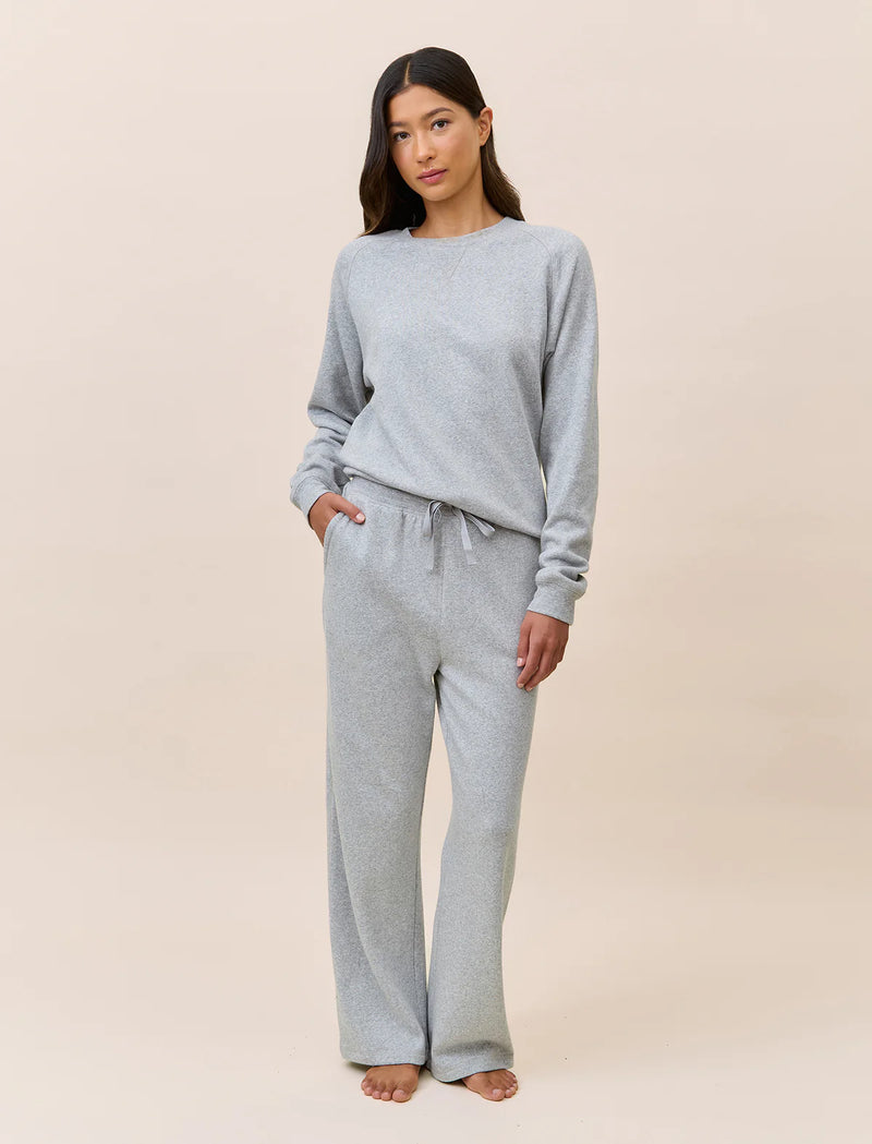 Papinelle - So Soft Fleecy Straight Leg Pant | Grey Marle