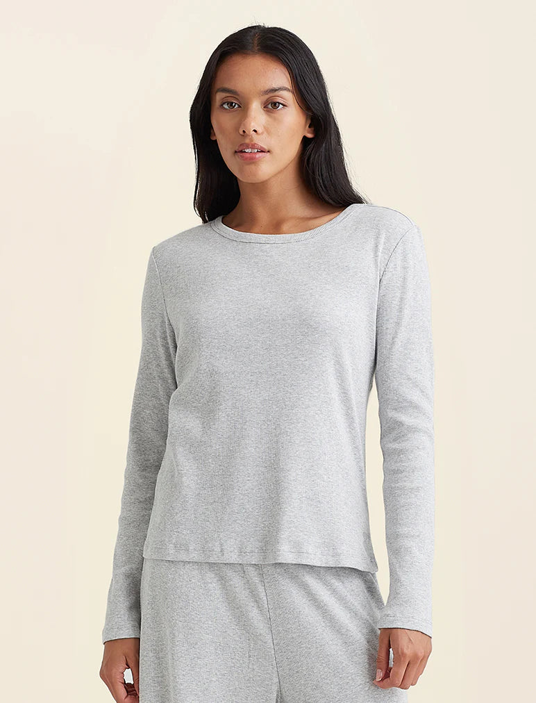 Papinelle - Soft Baby Rib Long Sleeve Tee| Grey