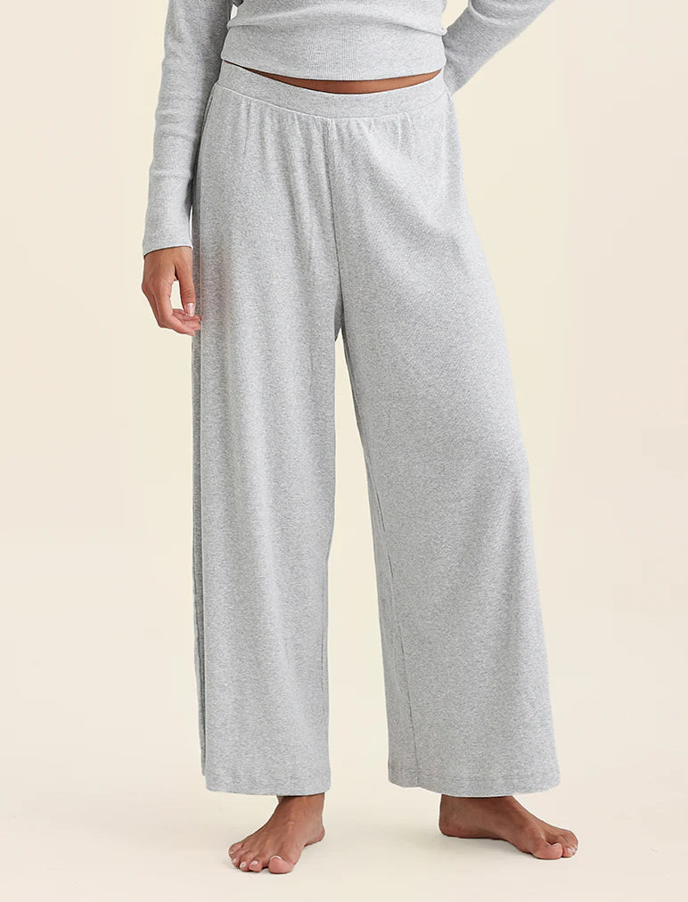 Papinelle - Soft Baby Rib Wide Leg Pant | Grey