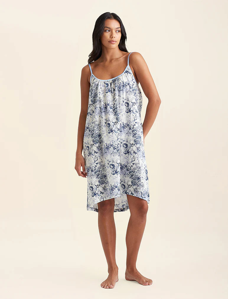 Papinelle - Toile De Jouy Strappy Nightie | French Blue