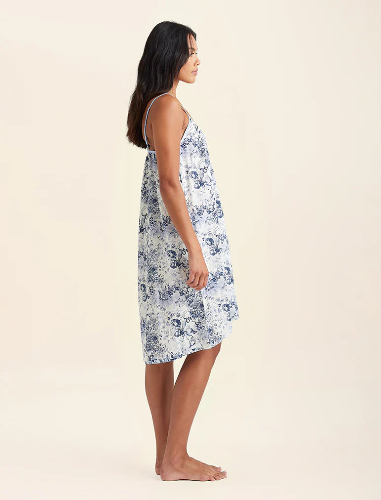 Papinelle - Toile De Jouy Strappy Nightie | French Blue