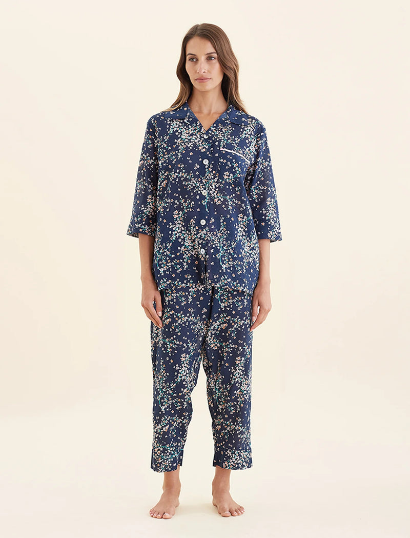 Papinelle - Cheri Blossom Crop Pj Set | Navy