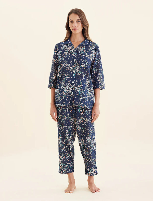 Papinelle - Cheri Blossom Crop Pj Set | Navy