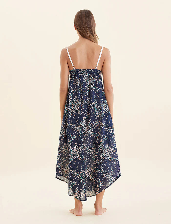 Papinelle - Cheri Blossom Lace Front Maxi Nightie | Navy