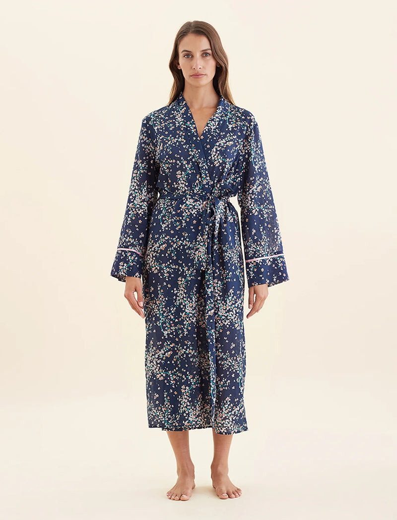 Papinelle - Cheri Blossom Lace Front Maxi Nightie | Navy
