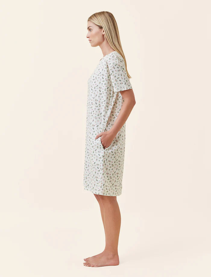 Papinelle - Rosebud Organic Cotton Knit Midi Nightie | Ecru