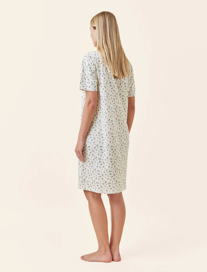 Papinelle - Rosebud Organic Cotton Knit Midi Nightie | Ecru