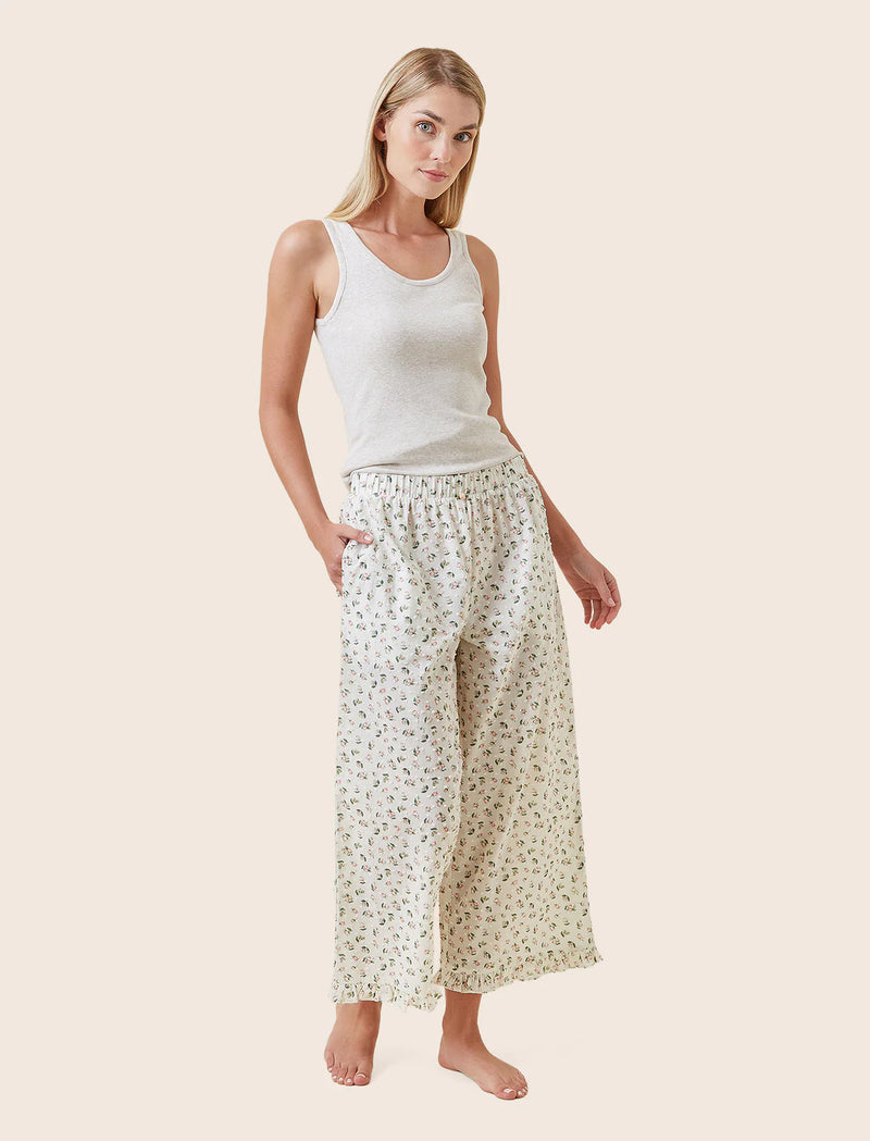 Papinelle - Swiss Dot Crop Pant | Rosebud Floral