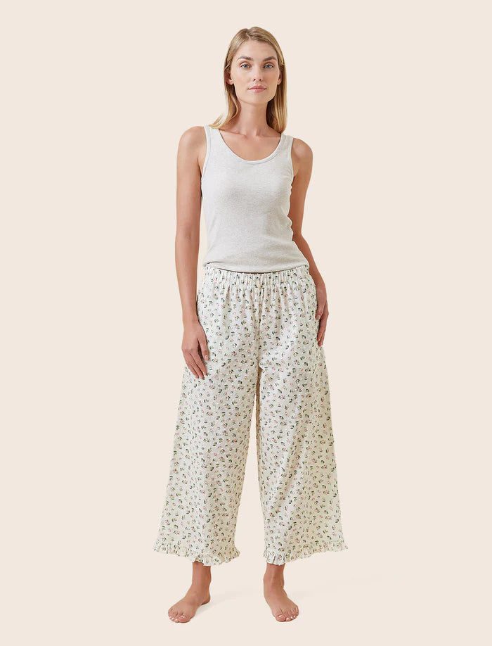 Papinelle - Swiss Dot Crop Pant | Rosebud Floral