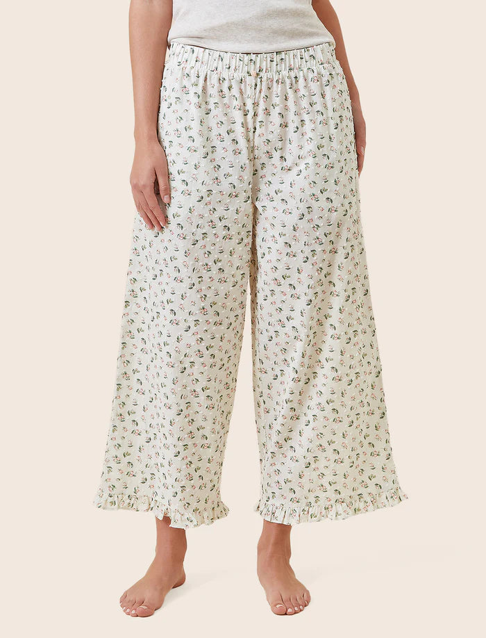 Papinelle - Swiss Dot Crop Pant | Rosebud Floral