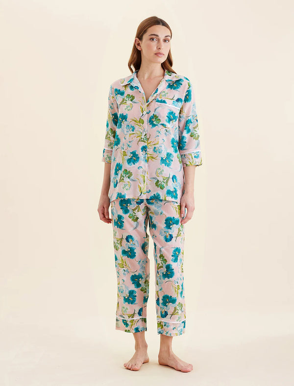 Papinelle - Audrey Floral Crop PJ Set | Lace Pink