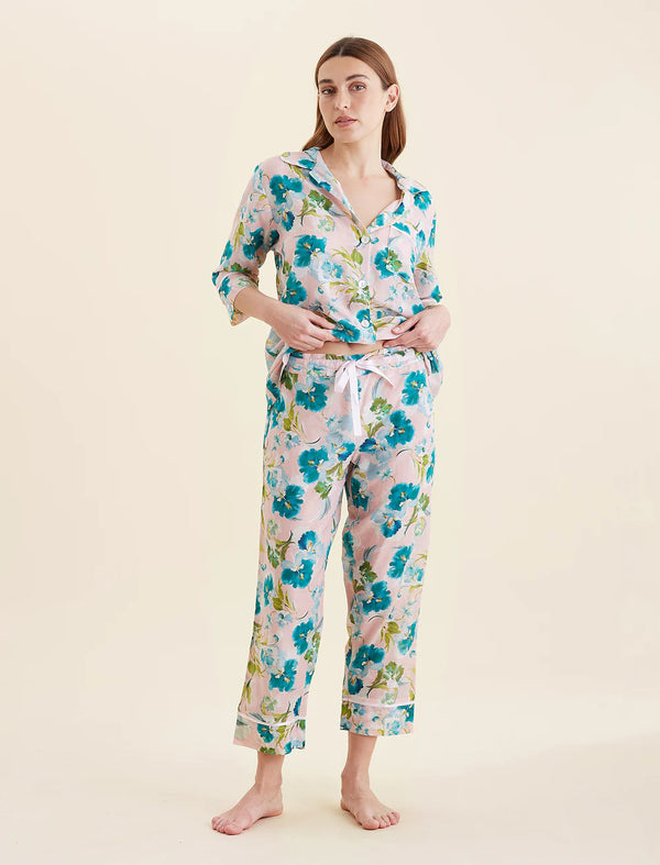 Papinelle - Audrey Floral Crop PJ Set | Lace Pink