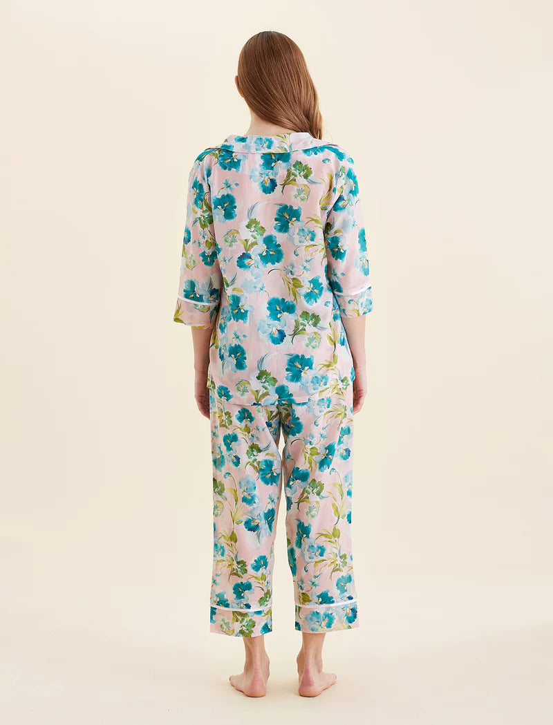 Papinelle - Audrey Floral Crop PJ Set | Lace Pink