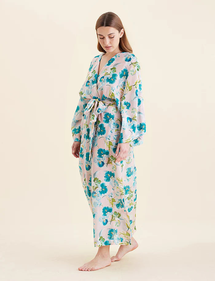 Papinelle - Audrey Floral Kimono Maxi Robe | Lace Pink