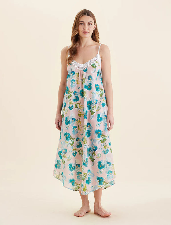 Papinelle - Audrey Floral Lace Front Maxi Nightie | Lace Pink