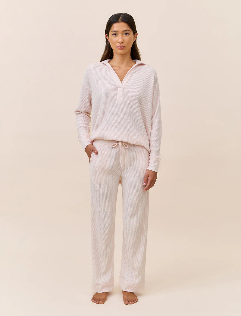Papinelle - Super Soft Waffle Straight Leg Pant | Rose