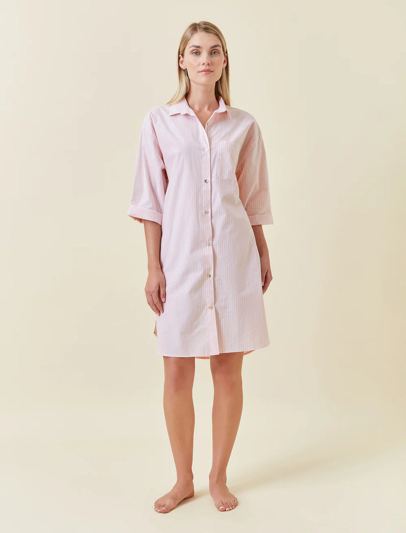 Papinelle - French Stripe Nightshirt | Pink & White