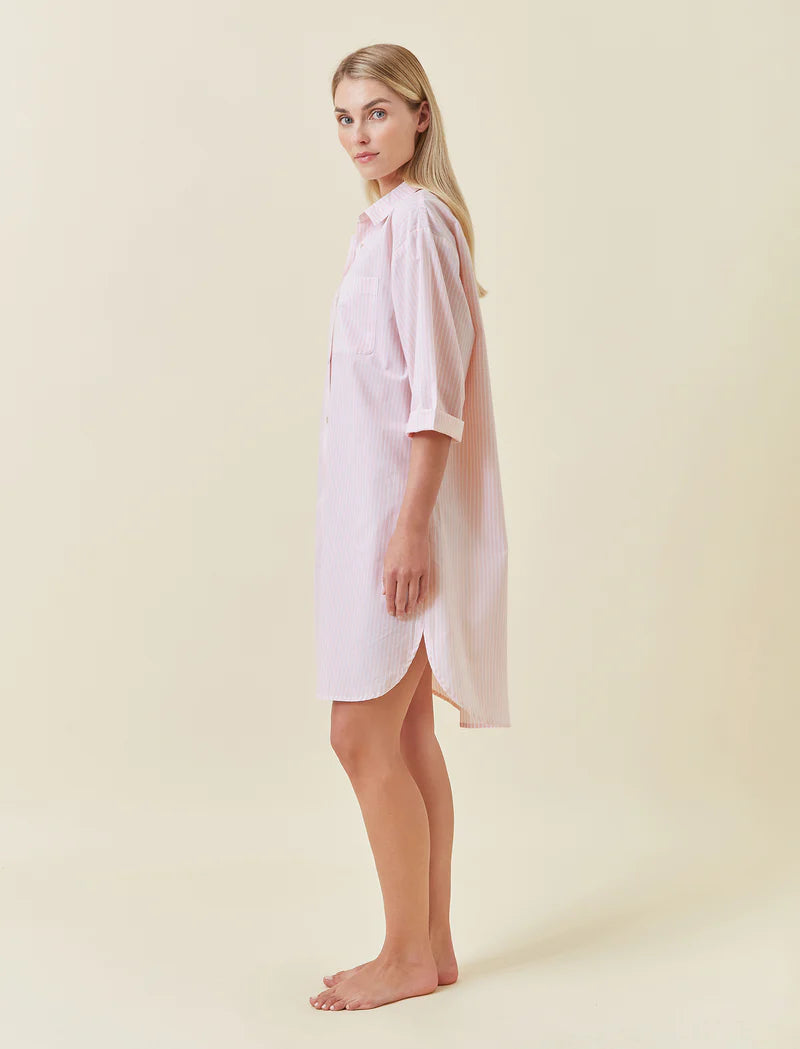 Papinelle - French Stripe Nightshirt | Pink & White