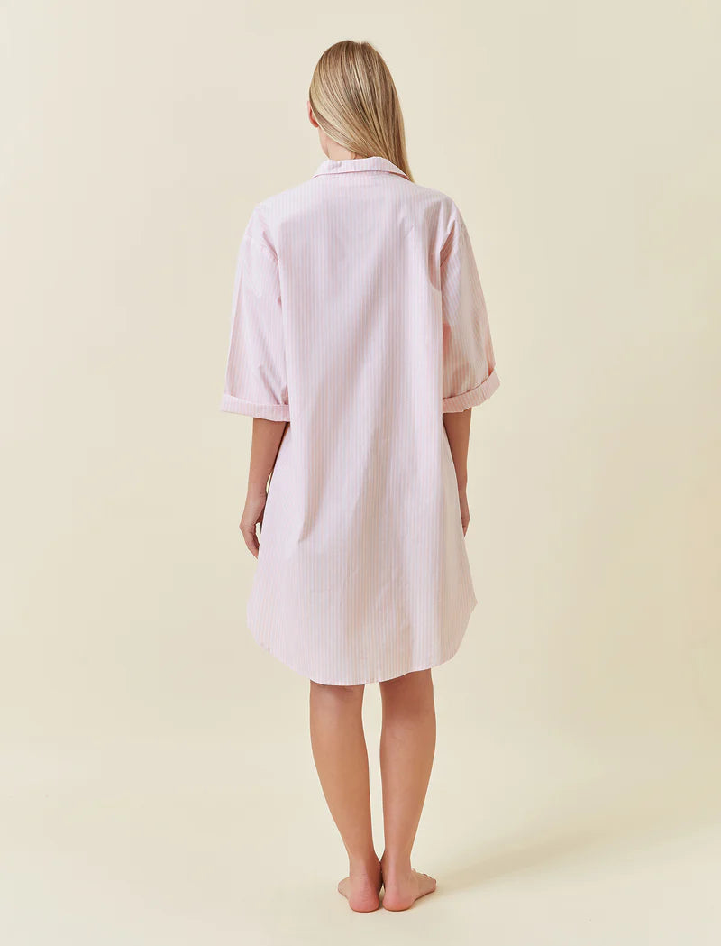 Papinelle - French Stripe Nightshirt | Pink & White