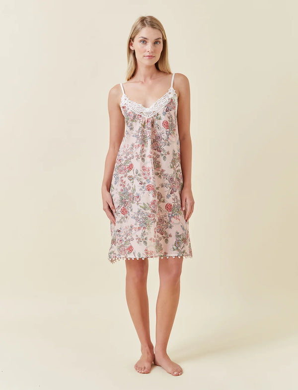 Papinelle - Layla Lace Front Midi Nightie | Pink