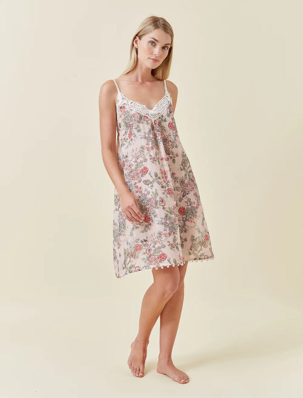 Papinelle - Layla Lace Front Midi Nightie | Pink