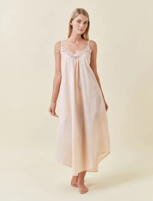 Papinelle - Swiss Dot Lace Front Maxi Nightie