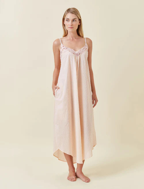 Papinelle - Swiss Dot Lace Front Maxi Nightie