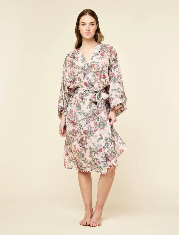 Papinelle - Layla Lace Kimono Midi Robe | Pink